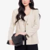 Áo khoác linen độn vai